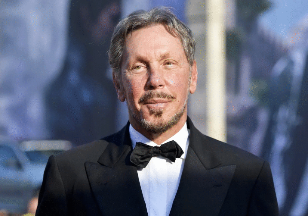 Larry Ellison in black suit